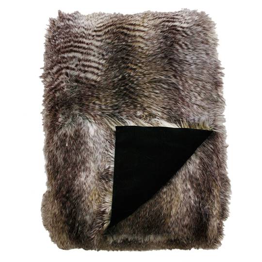 Heirloom Exotic Faux Fur Cushion / Throw - Golden Pheasant